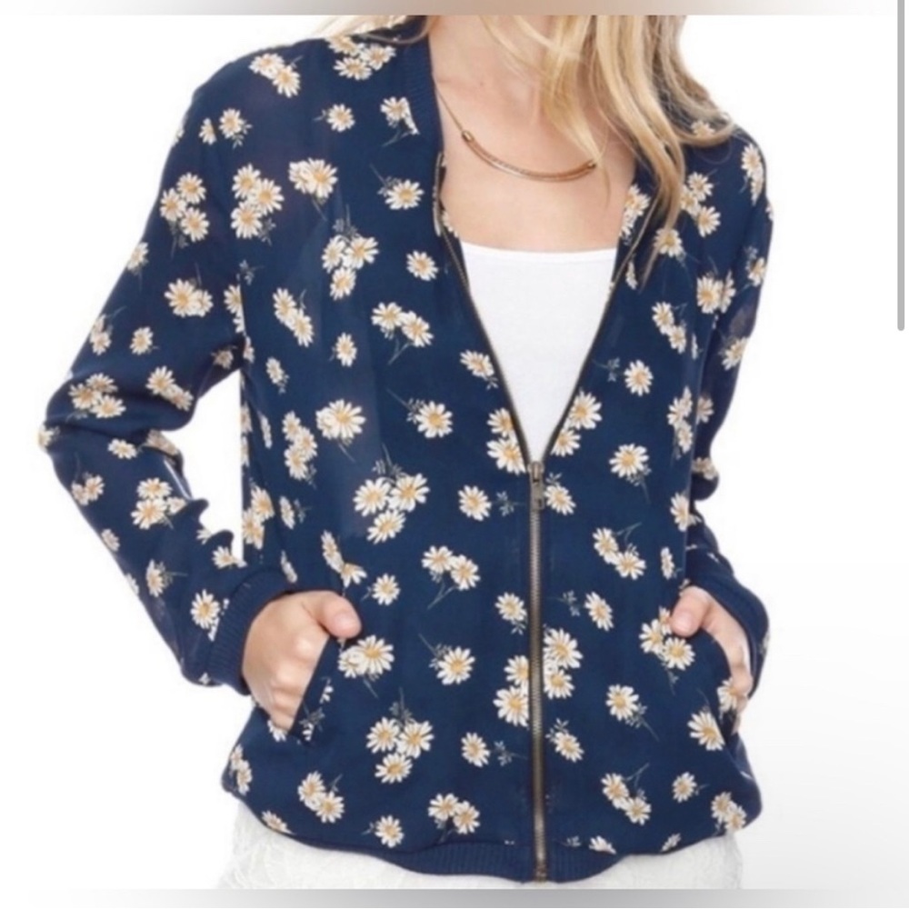 About a Girl semi sheer bomber jacket